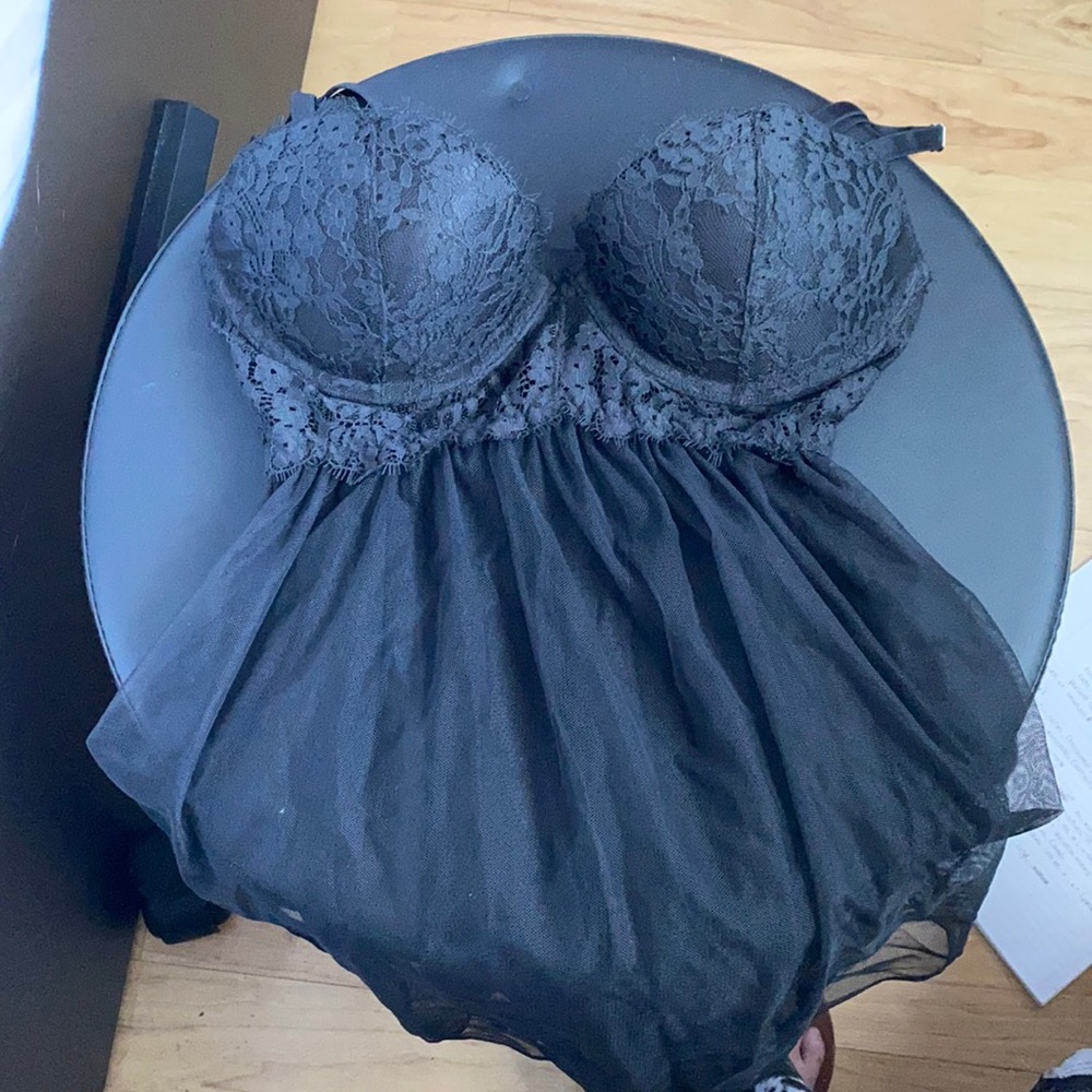 Black Lacey Push-up Teddy
